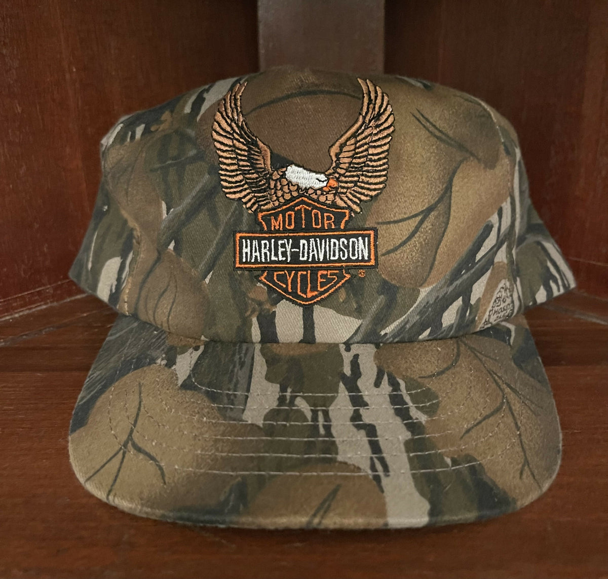 90's Mossy Oak Fall Foliage Harley Davidson Hat 🇺🇸 – Camoretro