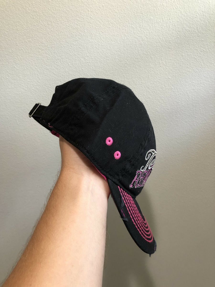 Black Sherpa Hat w/Pink Patch Girl Dad Curved Trucker Hat main image 3
