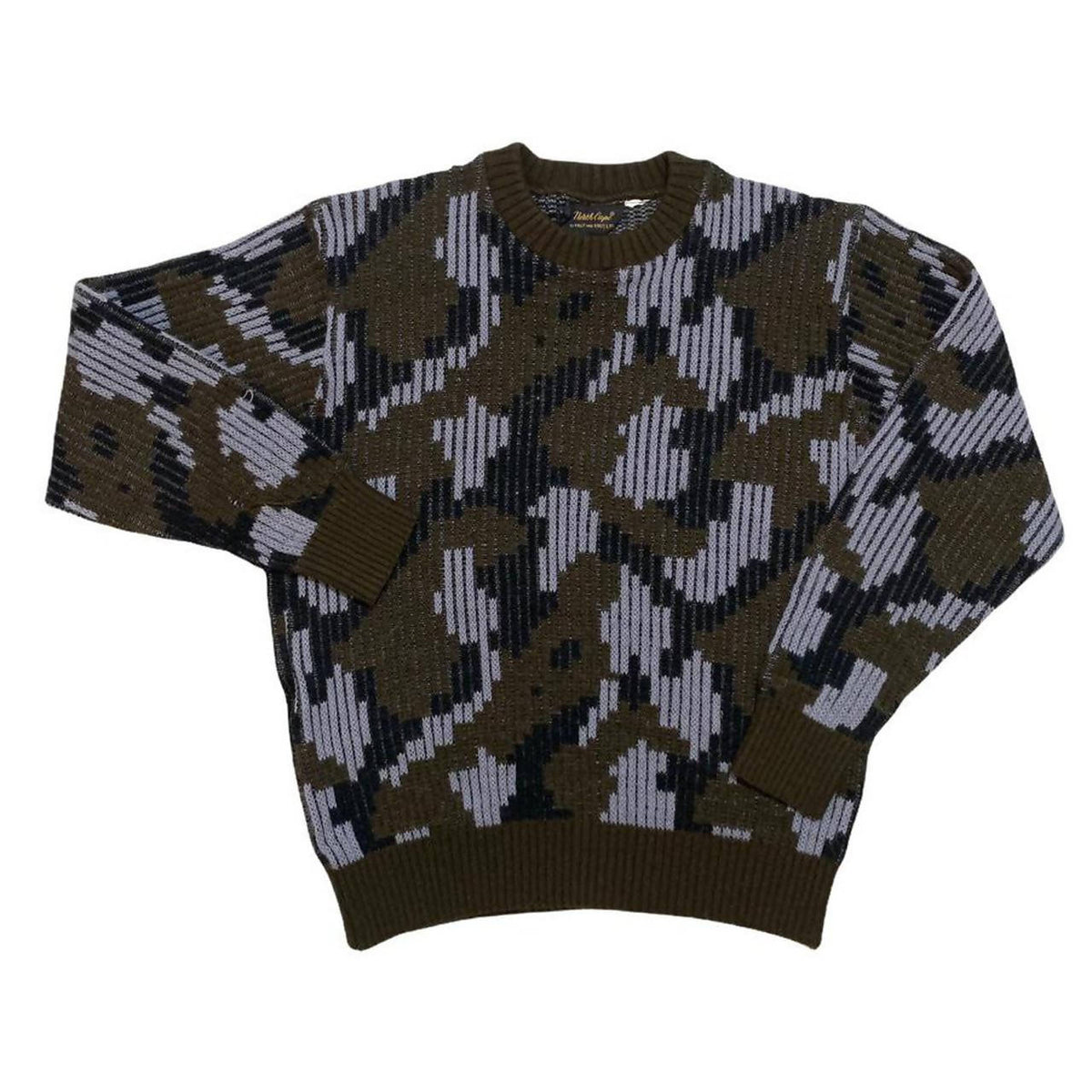 Camouflage 80s VTG Knit Crew Neck Hunting Sweater North Cape