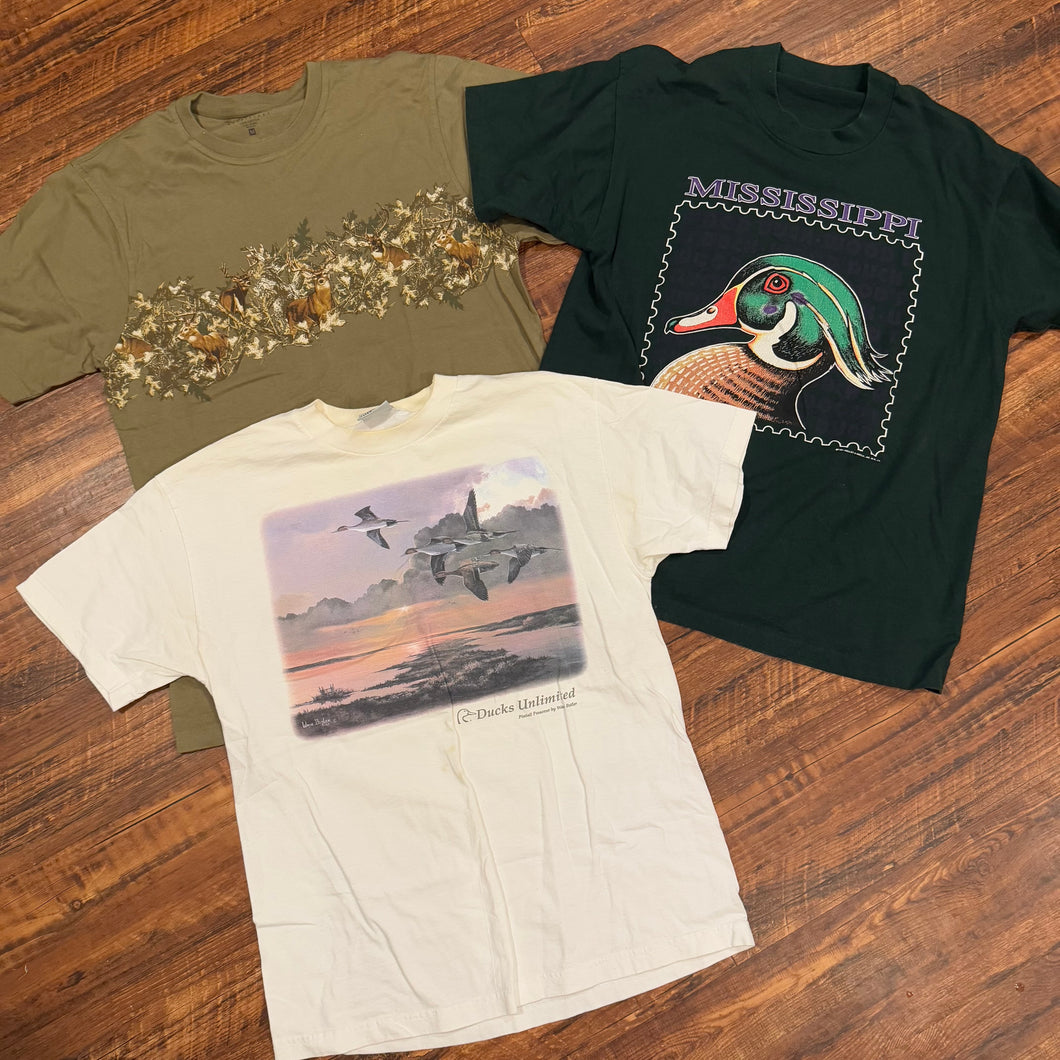 Ducks Unlimited Wood Duck Stamp Whitetail Shirt Bundle (M)