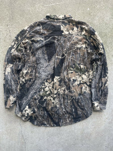 90’s Ozark Trail Mossy Oak Break Up Camo Button-Up Chamois Shirt (M/L)