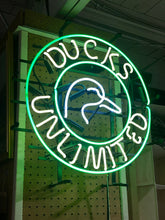 Load image into Gallery viewer, Ducks Unlimited Neon Sign (22”x22”)