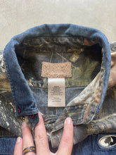 Load image into Gallery viewer, 2000’s Denim Mossy Oak Breakup Camo Button Up Shirt (2XL)