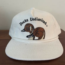 Load image into Gallery viewer, 90’s Ducks Unlimited White Corduroy Pintail Hat