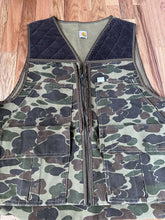 Load image into Gallery viewer, Carhartt vintage hunting vest duck camo made in the USA Union made men’s size