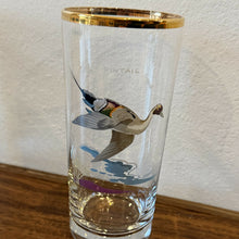 Load image into Gallery viewer, Vintage Ned Smith 22k Gold Rim Waterfowl Highball Barware Drinking Glasses Set of 4