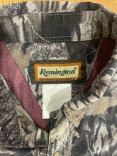 Load image into Gallery viewer, Vintage Remington MossyOak Breakup Camo Short Sleeve Shooting Shirt (XL)