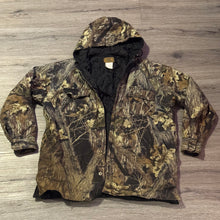 Load image into Gallery viewer, 00’s Duxbak Mossy Oak Breakup Quilted Lined Hooded Jacket (M)