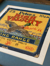 Load image into Gallery viewer, Peter’s 10 Gauge Framed and Matted Cross-Stitch (11”x11”)