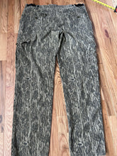 Load image into Gallery viewer, Mossy oak bottomland camo hunting pants made in USA vintage 80s 90s men’s size XL Tall