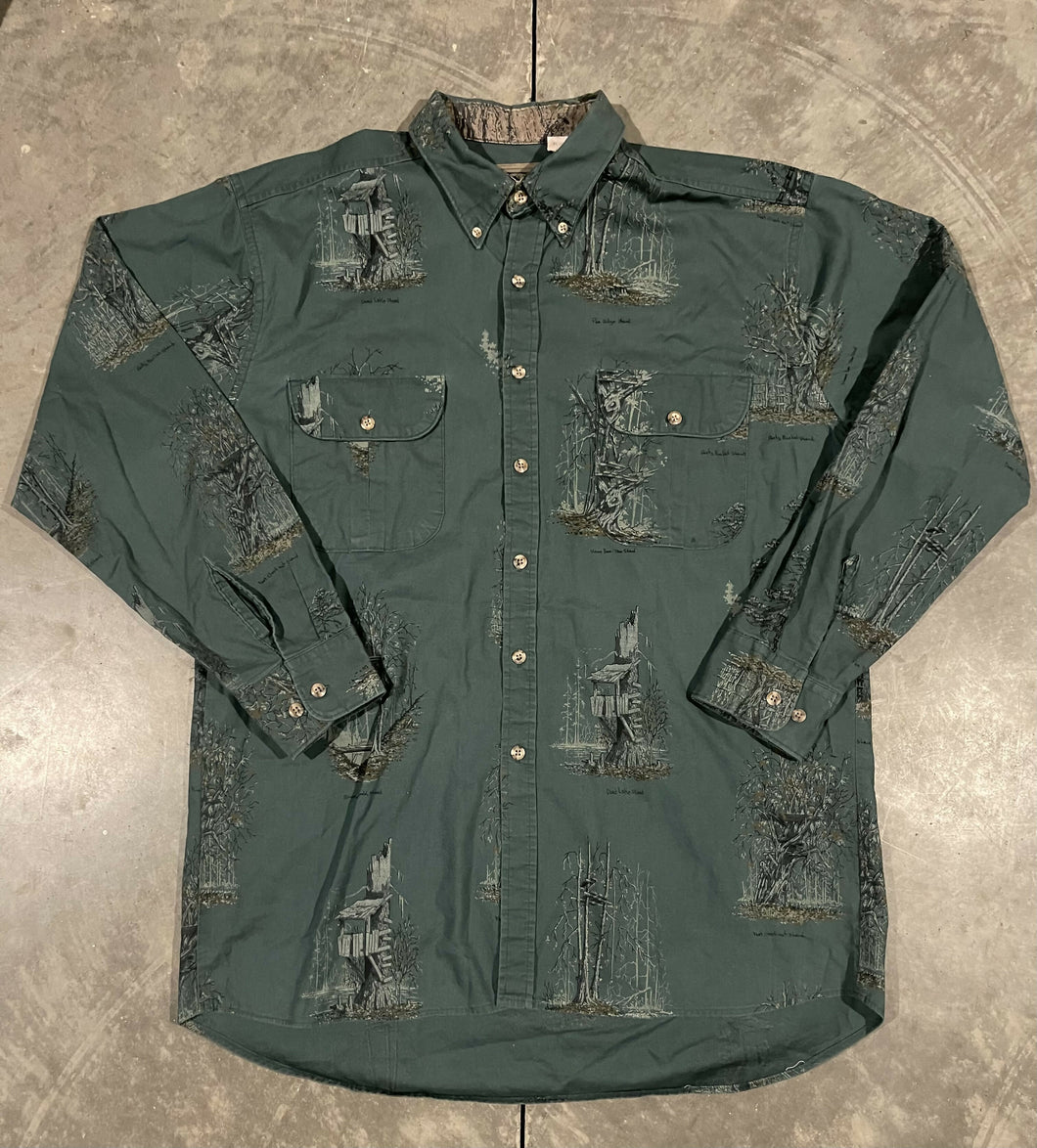 90’s Mossy Oak Companions Deer Stand Button Down Shirt (XL) 🇺🇸