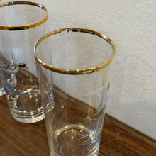 Load image into Gallery viewer, Vintage Ned Smith 22k Gold Rim Waterfowl Highball Barware Drinking Glasses Set of 4