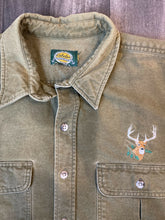 Load image into Gallery viewer, 1990’s Cabela’s Deer Embroidered Chamois Shirt (XL)