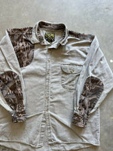 Load image into Gallery viewer, Vintage Scottish Greys Mossy Oak Treestand Camo Button Up Shirt (L)