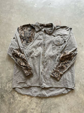 Load image into Gallery viewer, Vintage Scottish Greys Mossy Oak Treestand Camo Shirt (XL)