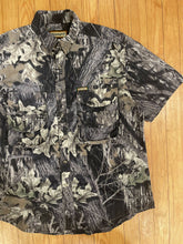 Load image into Gallery viewer, Vintage Remington MossyOak Breakup Camo Short Sleeve Shooting Shirt (XL)