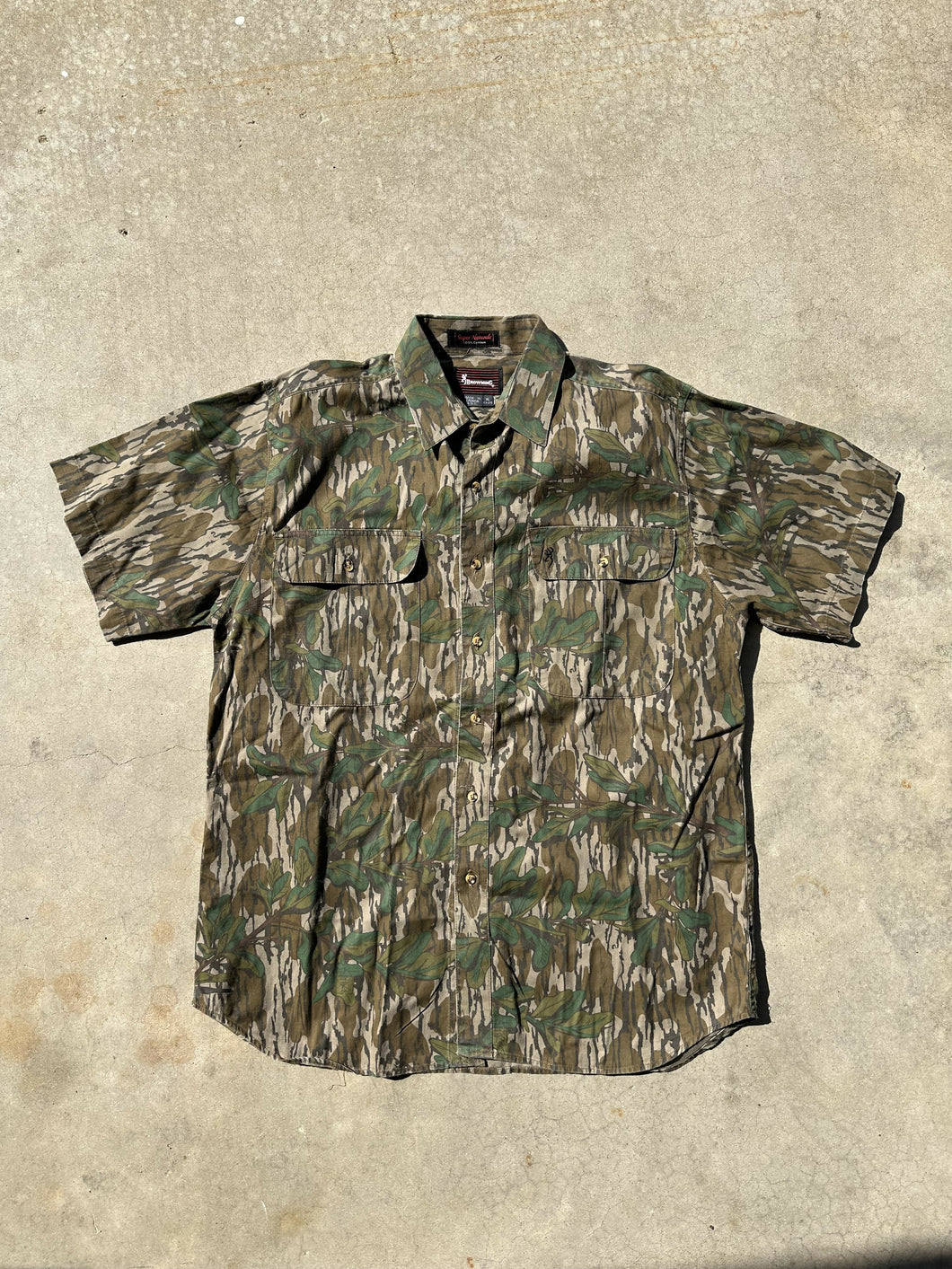 90’s Browning Mossy Oak Green Leaf Shirt (XL)