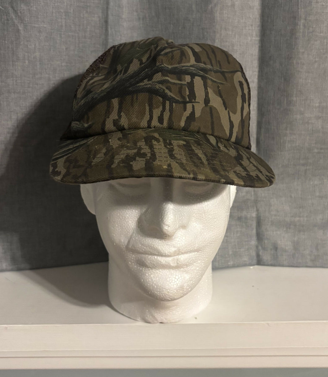 Vintage Mossy Oak Treestand Unstructured Trucker Hat USA
