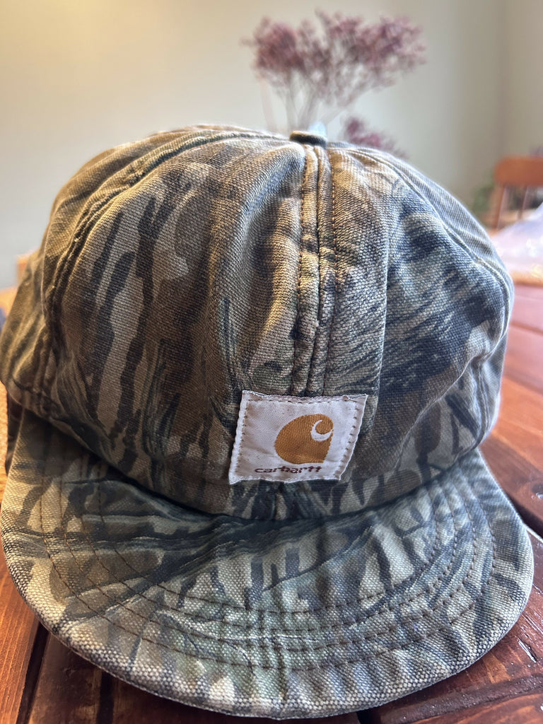 Vintage Carhartt Camo Mossy Oak Treestand bottomland Hunting Cap