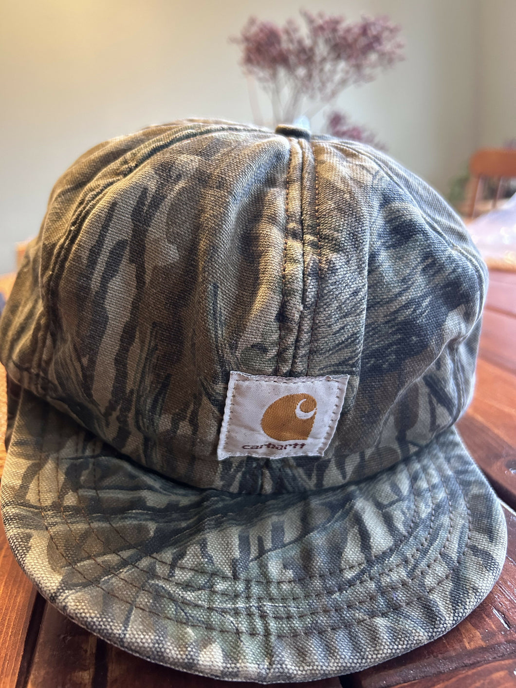 Vintage Carhartt Camo Mossy Oak Treestand bottomland Hunting Cap