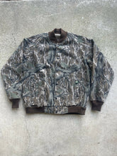 Load image into Gallery viewer, Vintage MossyOak Brand Treestand Camo Bomber (M/L)