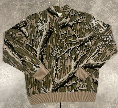 90’s Whitewater Outdoor Mossy Oak Treestand Knit Sweater (L) 🇺🇸
