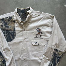 Load image into Gallery viewer, Vintage Mossy Oak Breakup Camo Companions “TIP” Turkey Shirt (L)