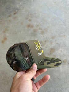 The Buck Stops Here Camo Hunting Hat - Adjustable Deer Camouflage Cap, Embroidered Design
