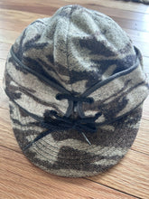 Load image into Gallery viewer, King of the mountain vintage wool blowdown camo hunting pants, lined jacket and hats LOT Beavertail frontier coat omnitherm with 36x30 bunwarmer pants men’s extra large desert woodland camo made in USA Jackson hole Wyoming