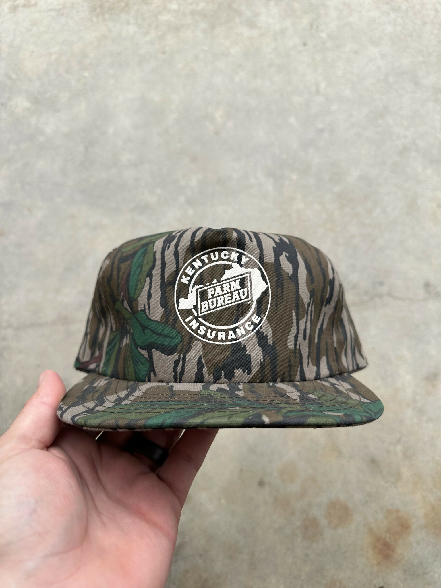 90’s Mossy Oak Greenleaf Camo “Kentucky Farm Bureau” Snapback 🇺🇸