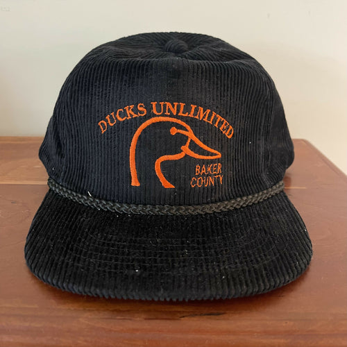 Ducks Unlimited Black Corduroy Hat