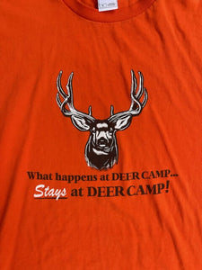 ‘00s What Happens at Deer Camp Stays T-Shirt (XL)