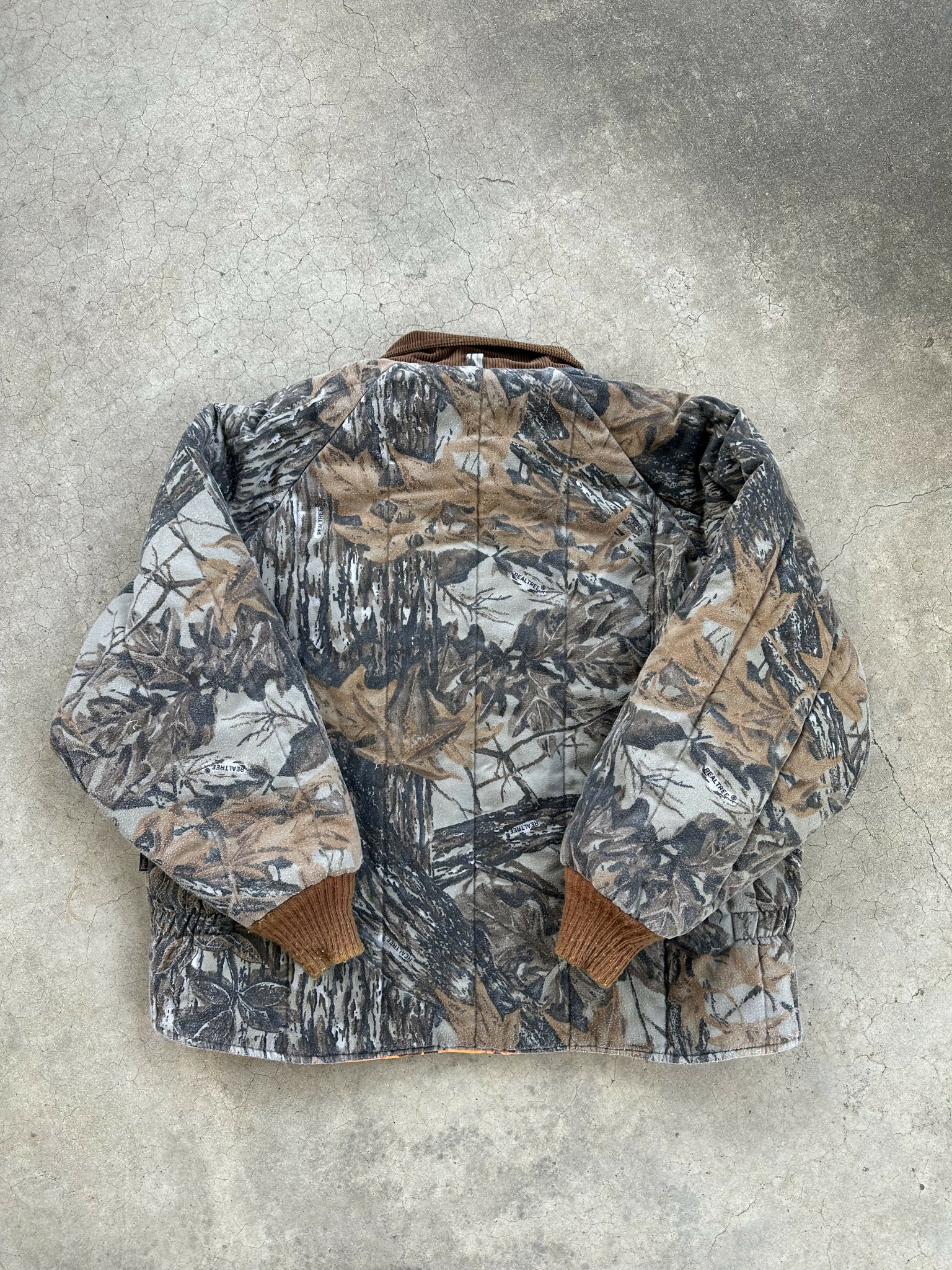 90's Realtree Xtra Brown / Hunters Orange Camo Reversible Jacket