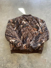 Load image into Gallery viewer, Vintage Mossy Oak Breakup Camo Bomber Jacket (XL)