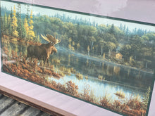 Load image into Gallery viewer, Black Bay Moose Framed Ducks Unlimited Print by Jim Hautman (20”x30”)