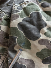 Load image into Gallery viewer, Vintage Carhartt insulated lined overalls bibs vintage duck hunting camo made in USA men’s size 36x30 Union made