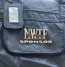 Load image into Gallery viewer, NWTF Sponsor Black Leather Travel Duffel Bag
