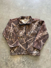 Load image into Gallery viewer, Vintage Mossy Oak Shadow Branch Camo Fleece Quarter-Zip Pullover (S)