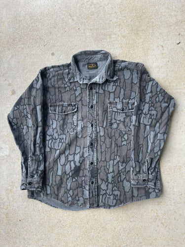 Vintage Deerskin Trebark Camo Chamois Shirt (L)