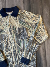 Load image into Gallery viewer, Vintage Mossy Oak Shadowgrass Camo Long Sleeve Polo Shirt (L)