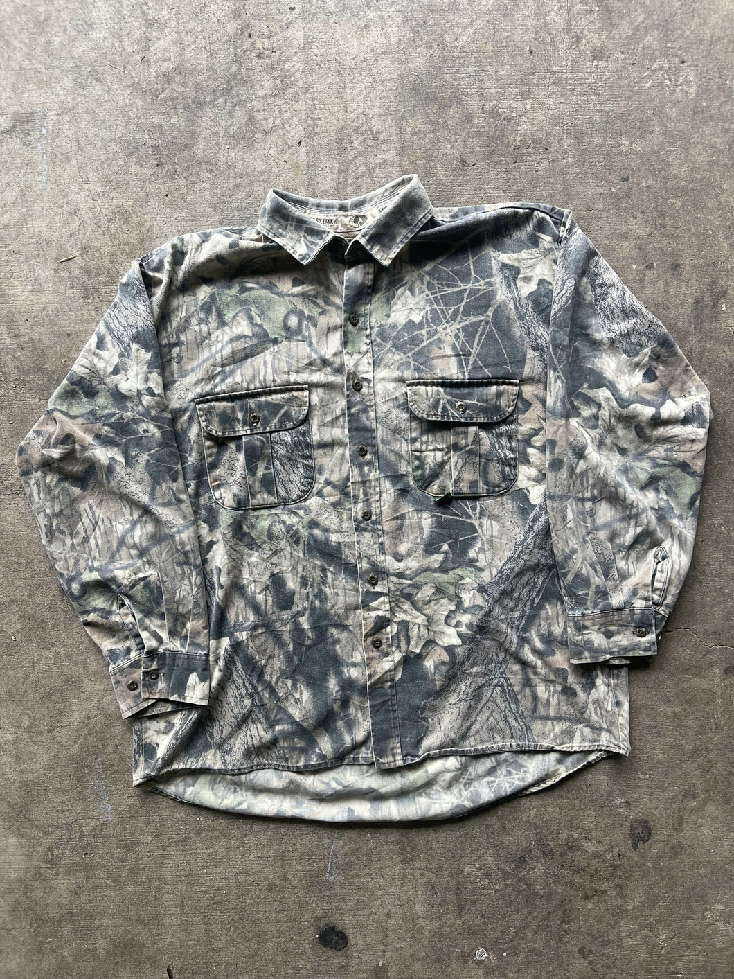 Vintage MossyOak Breakup Camo Gen 1 Button-Up Shirt (XXL)