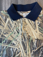 Load image into Gallery viewer, Vintage Mossy Oak Shadowgrass Camo Long Sleeve Polo Shirt (L)