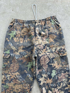 Pantalon Cargo Vintage Jerzees – Homme 3XL – Camo Chêne Mousse – Fabriqué Aux USA (années 90/2000)