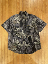 Load image into Gallery viewer, Vintage Remington MossyOak Breakup Camo Short Sleeve Shooting Shirt (XL)