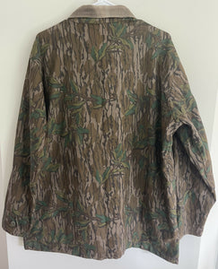 80’s Mossy Oak Greenleaf Gray Corduroy Collar Jacket (XL) 🇺🇸