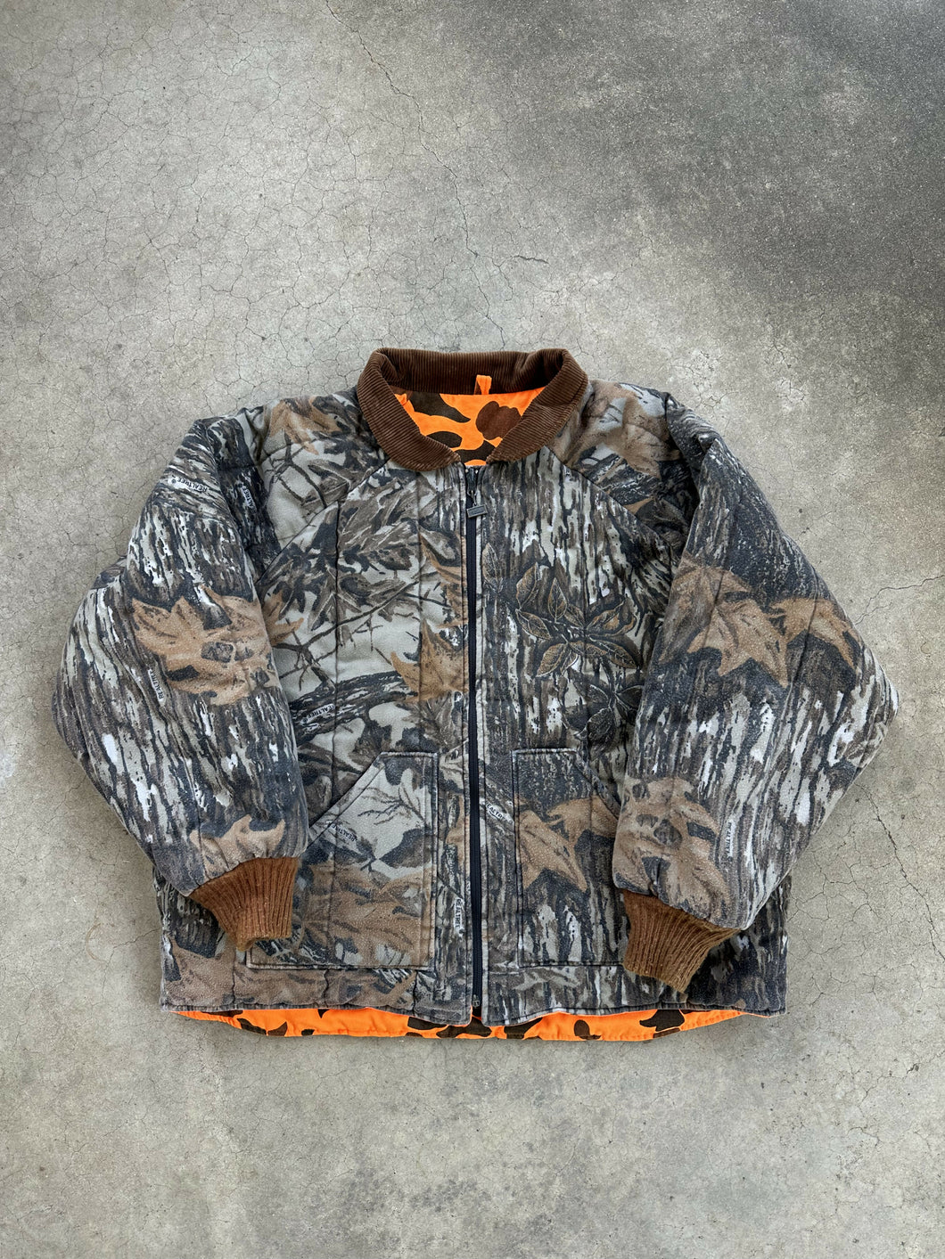 9090 ダウンジャケット Real Tree Size M Realtree Men's Camo Hunting Performance Bonded Quarter Zip Jacket