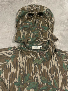 90’s Mossy Oak Greenleaf Lightweight Jacket with Built in Mask (M/L) 🇺🇸