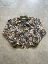 Load image into Gallery viewer, Vintage Mossy Oak Forest Floor Camo Bomber Jacket (XL)