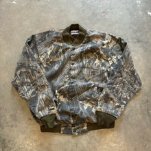 Load image into Gallery viewer, Vintage Mossy Oak Breakup Camo Bomber Jacket (XL)