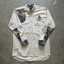 Load image into Gallery viewer, Vintage Mossy Oak Breakup Camo Companions “TIP” Turkey Shirt (L)